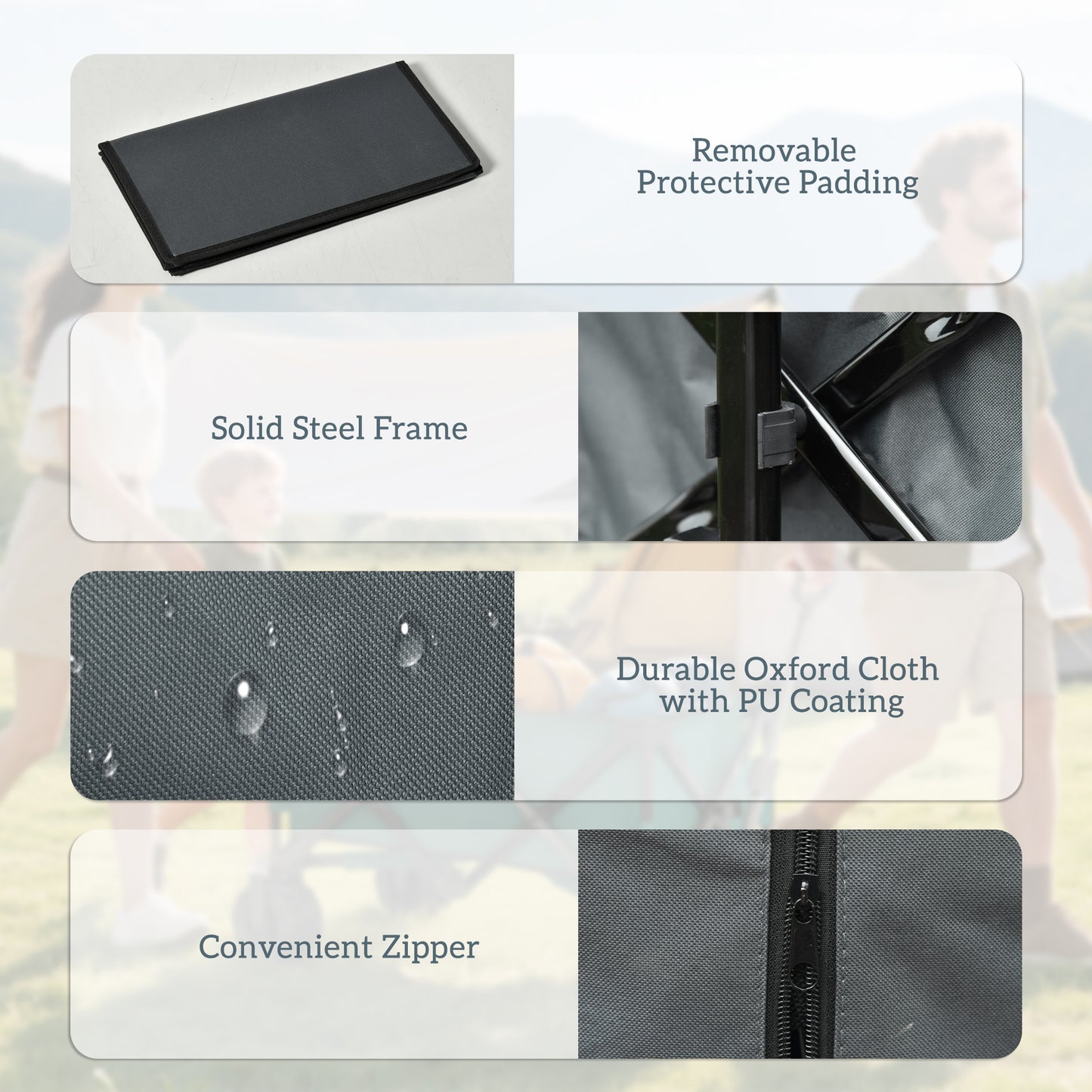 Outdoor Cart Folding Cargo Wagon Trailer Beach w/ Handle Dark Grey