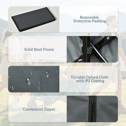 Outdoor Cart Folding Cargo Wagon Trailer Beach w/ Handle Dark Grey