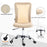 Computer Desk Chair, Mesh Office Chair with Adjustable Height and Swivel Wheels, Armless Study Chair, Beige