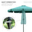 2.66m Garden Parasol Umbrella, Outdoor Market Table Umbrella, Outdoor Sun Shade with Ruffles, 8 Sturdy Ribs, Green