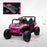 Kids Ride on Car, 12V Battery Powered Electric Truck with Remote Control, 4 Suspension Wheels, Horn, Lights, Music, USB, for Ages 3-5 Years, Pink