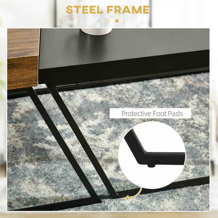 Coffee Table Set of 2, Coffee Tables with Steel Frame for Living Room