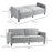 Modern Convertible Sofa Futon Velvet-Touch Tufted Couch Compact Loveseat with Adjustable Split Back, Grey