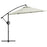 3(m) Cantilever Parasol with Cross Base, Banana Parasol with Crank Handle, Tilt and 8 Ribs, Round Hanging Patio Umbrella