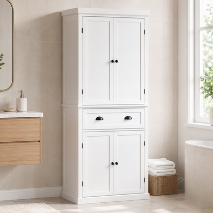 Tall Kitchen Cupboard, 183cm Freestanding Storage Cabinet with Drawer