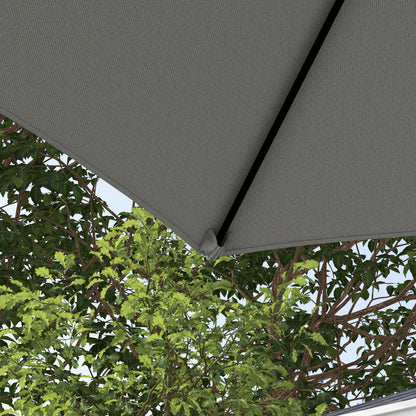 2.5M Offset Roma Patio Umbrella W/ 360° Rotation, Light Grey