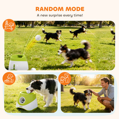 Automatic Dog Ball Launcher with 5 ETPU Tennis Balls, Green