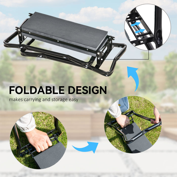 Garden Kneeler Foldable Seat Bench EVA Foam Pad with Tool Bag Pouch