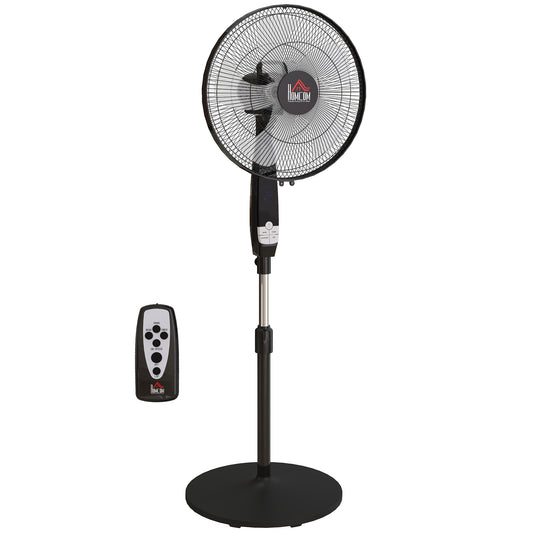 16" Oscillation Cooling Fan with Remote Adjustable Height Black