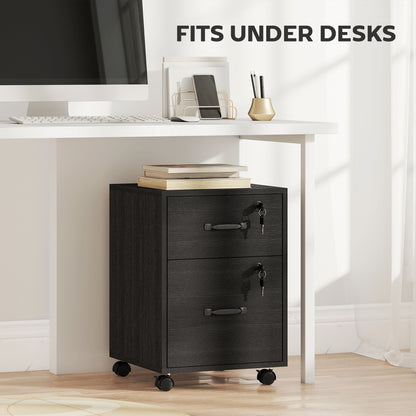 Roll File Cabinet with Drawer, Organiser Letter Size, Black