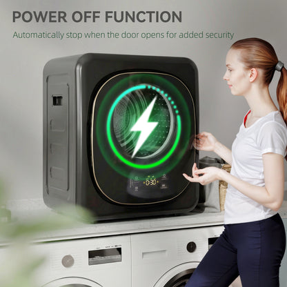 Compact Dryer Machine with 5 Modes, 4kg Small Tumble Dryer, Black