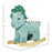 Kids Plush Ride-On Rocking Horse Triceratops-shaped Plush Toy Rocker with Realistic Sounds for Child 36-72 Months Green