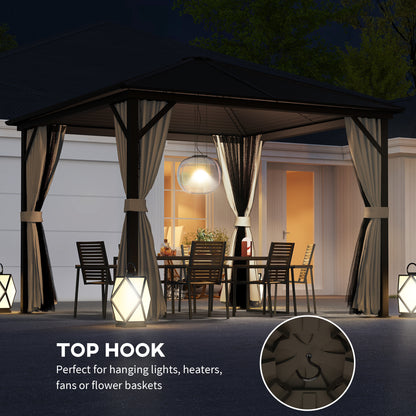 3x3(m) Hardtop Gazebo Outdoor Shelter with Aluminium Frame