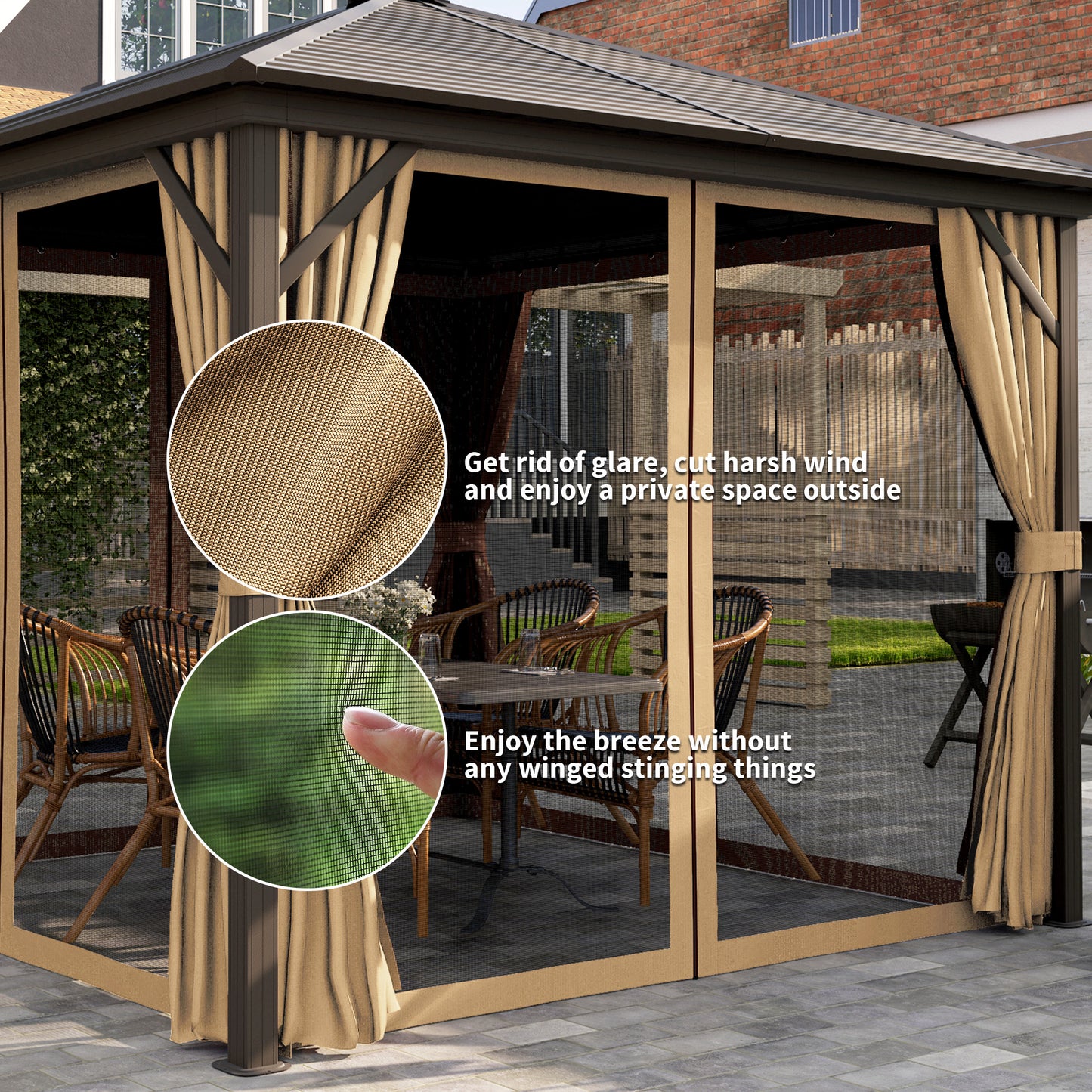 3x3(m) Hardtop Gazebo Outdoor Shelter with Aluminium Frame