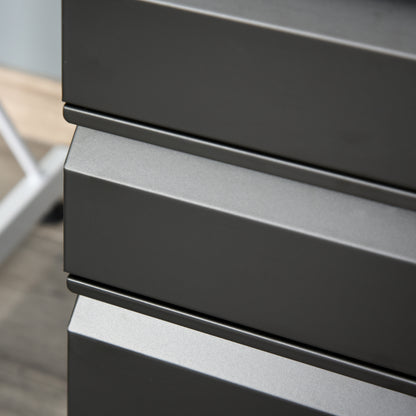 3 Drawer Vertical File Cabinet Lockable Metal Filling Cabinet Black