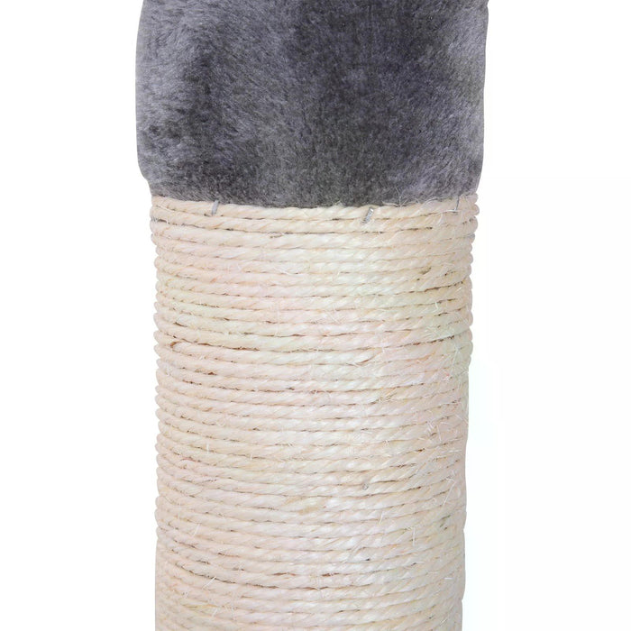 Cats Floor to Ceiling Scratching Post w/ 5-Tier Plush Leisure Platforms Grey