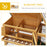 Wooden Rabbit Hutch with Run, Asphalt Roof, Pull-Out Tray, Ramp, Yellow