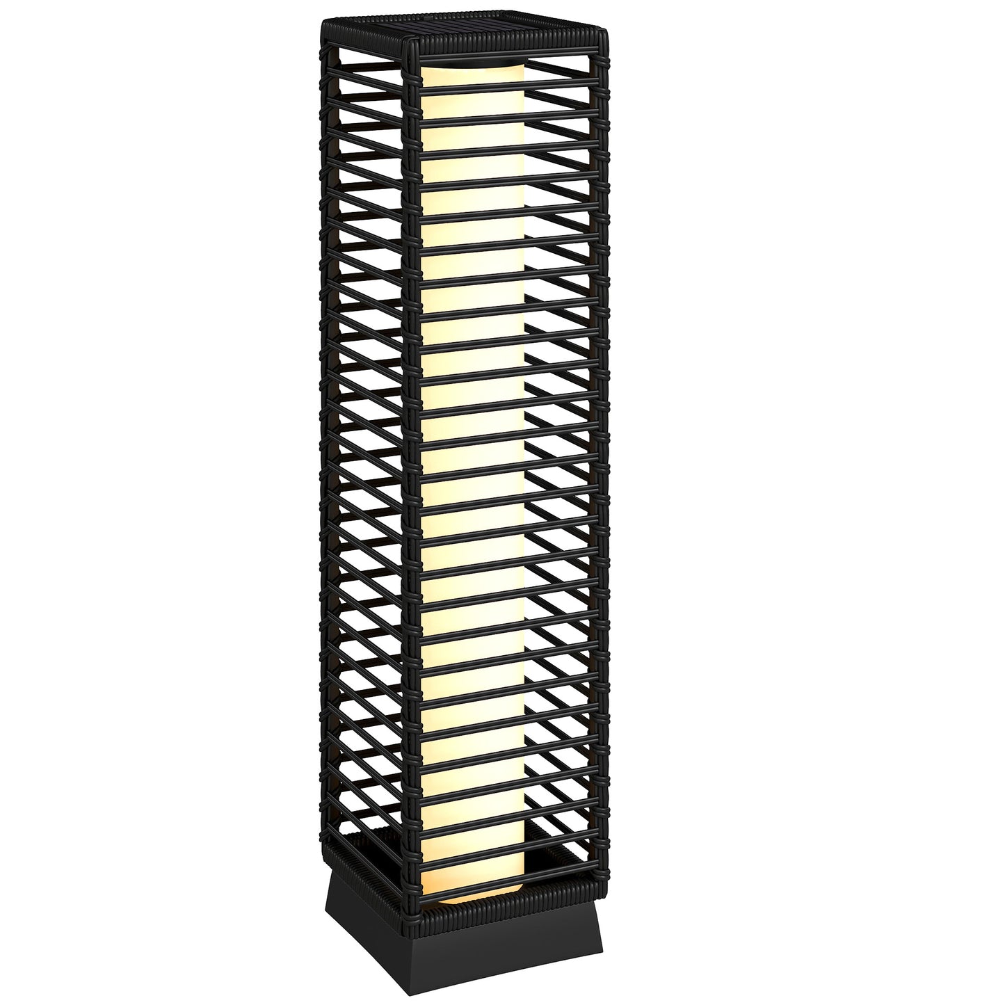 Garden Rattan Lamp, 68 cm Solar Rattan Floor Lamp with Auto On/Off