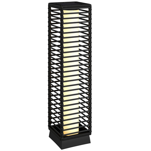 Garden Rattan Lamp, 68 cm Solar Rattan Floor Lamp with Auto On/Off