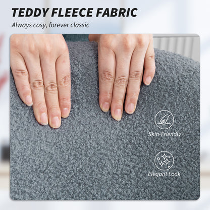 Desk Chair, Fluffy Swivel Office Chair for Makeup Vanity, Grey