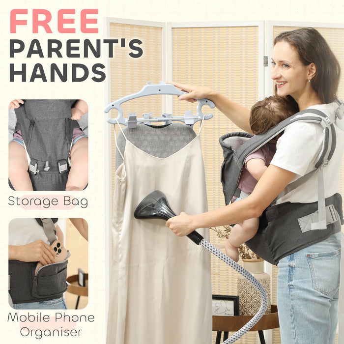 6 in 1 Baby Carrier Newborn to Toddler with Removable Seat, Grey