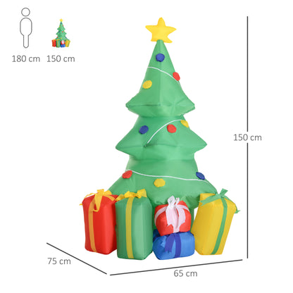 5FT Inflatable Christmas Tree Xmas Airblown Holiday Decoration Outdoor