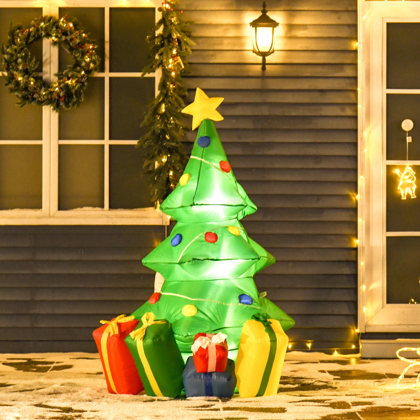 5FT Inflatable Christmas Tree Xmas Airblown Holiday Decoration Outdoor