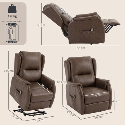 Power Lift Recliner Chair Dual Motor, Brown