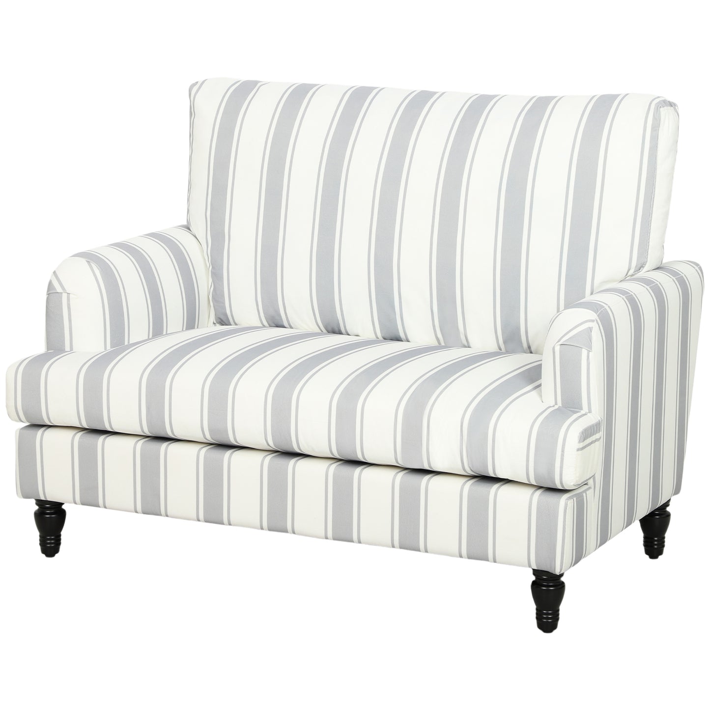 Velvet Single Sofa Armchair with Stripes, Grey