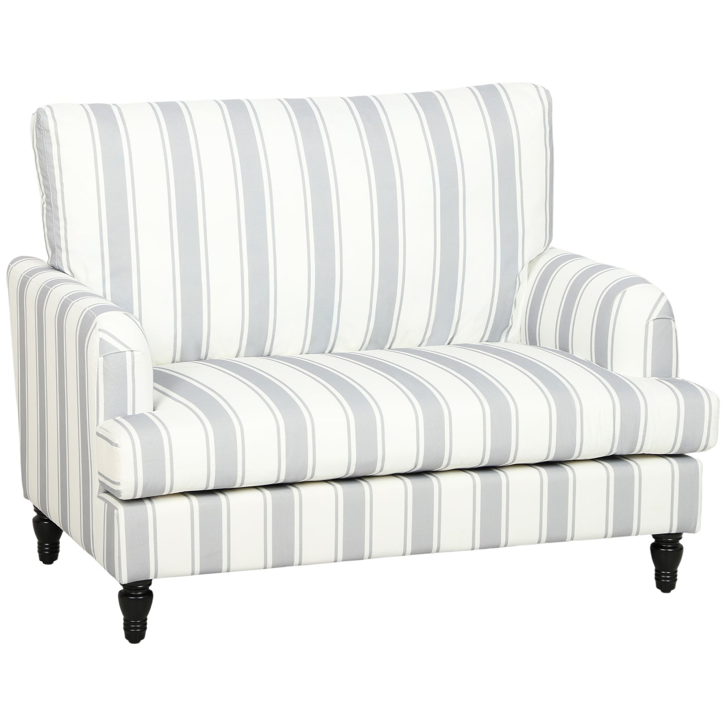 Velvet Single Sofa Armchair with Stripes, Grey