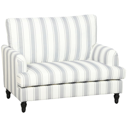 Velvet Single Sofa Armchair with Stripes, Grey