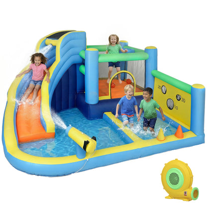 8 in 1 Bouncy Castle for Kids, Inflatable Bounce House with Slide