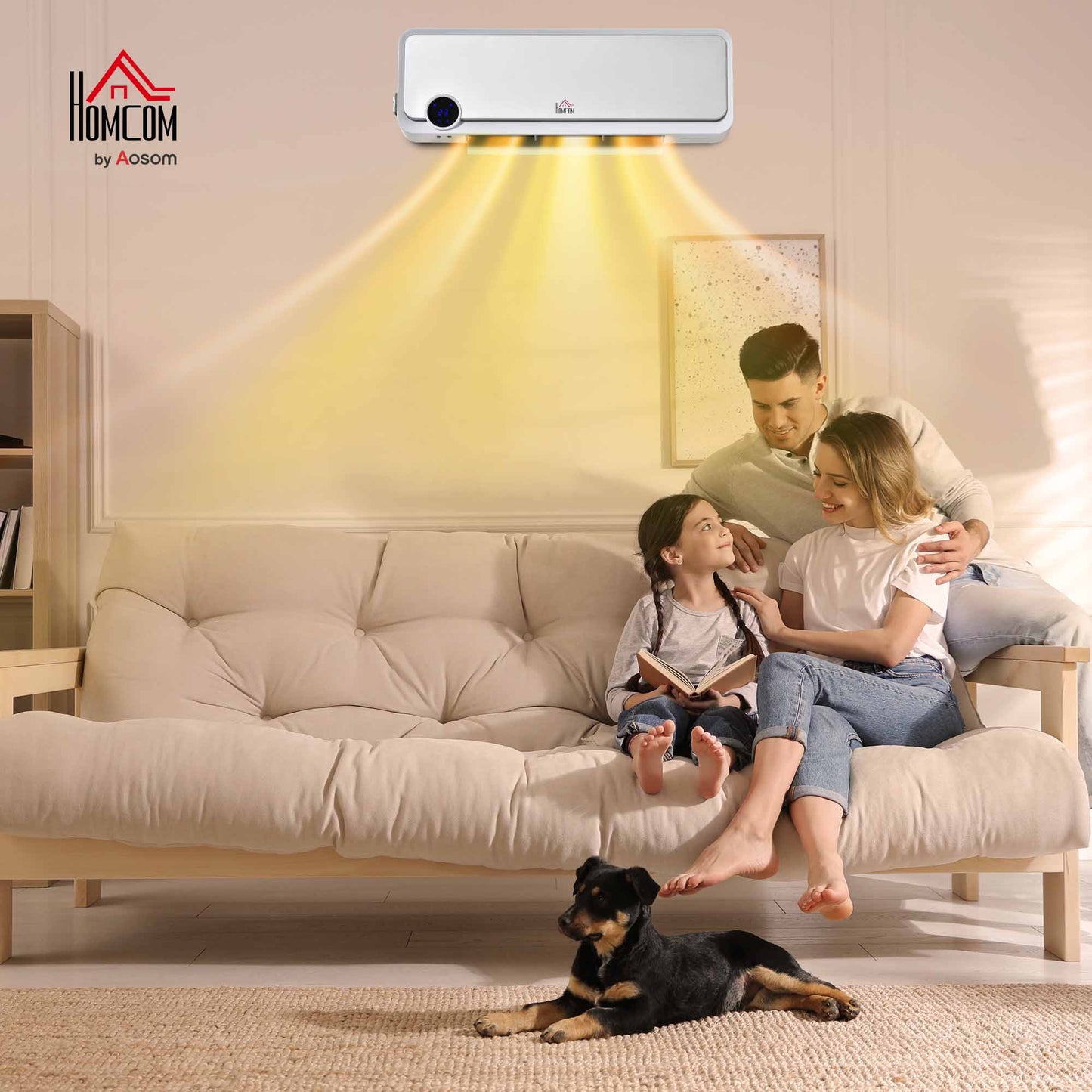 1000W/2000W Wall Downflow Heater Adjustable Temperature w/ Timer