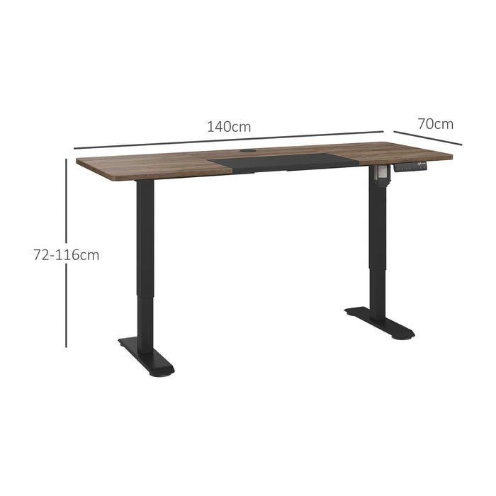 Height Adjustable Electric Standing Desk with 4 Automatic Memory Preset 140cm x 70cm Tabletop Stand Up Desk for Home Office