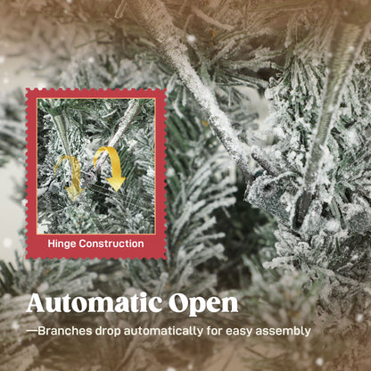 6 ft Artificial Christmas Tree with 1182 Branches, Hinged Xmas Tree