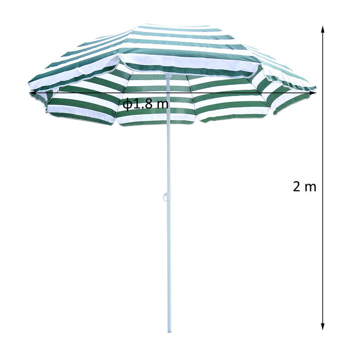 Large 1.8m Patio Garden Beach Sun Crank Umbrella Sunshade Folding Tilt Crank Parasol New