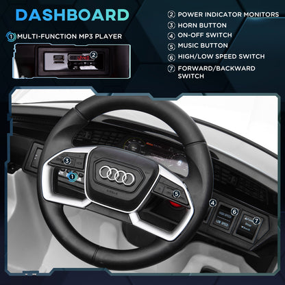 12V Kids Electric Ride-On Car/ w Remote Control, Lights, Music - White