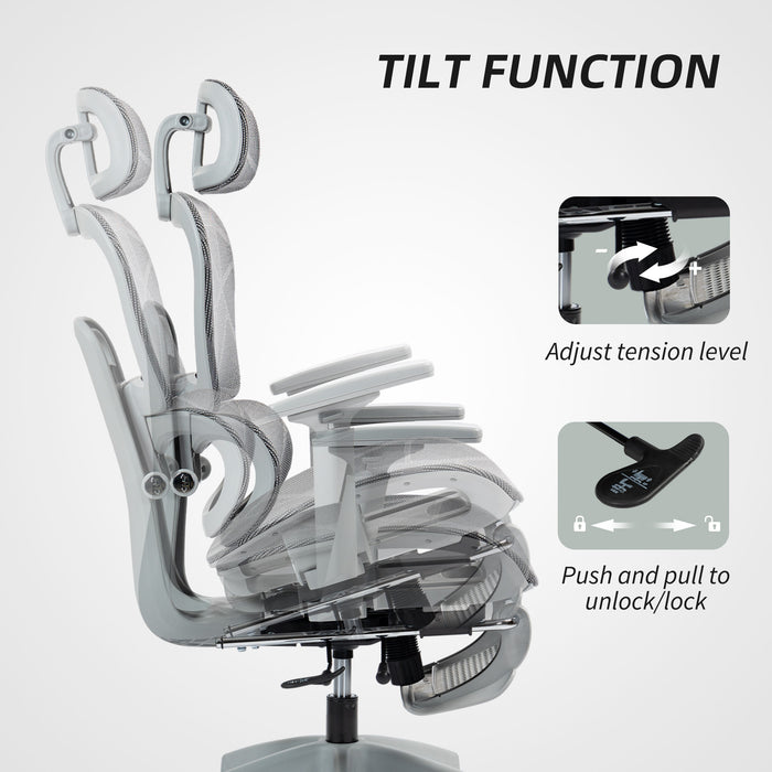 Ergonomic Office Chair Swivel Computer Chair with 3D Armrest Grey