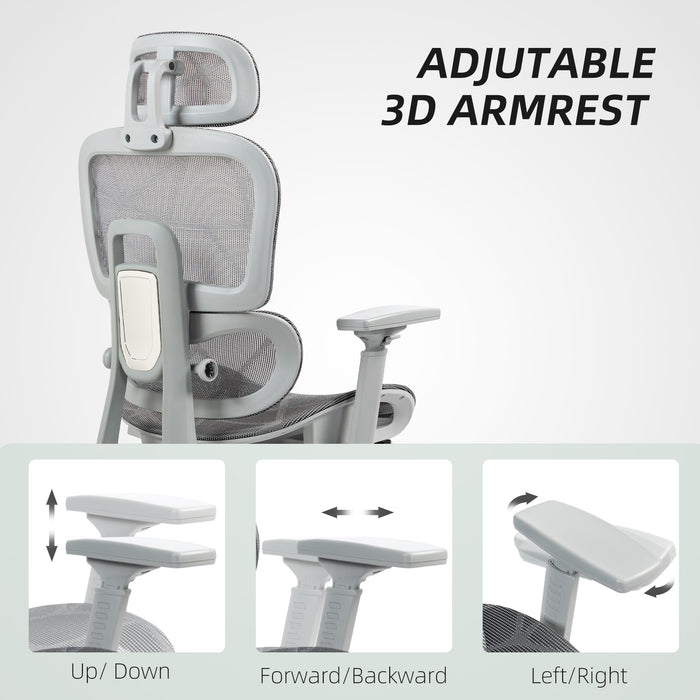 Ergonomic Office Chair Swivel Computer Chair with 3D Armrest Grey