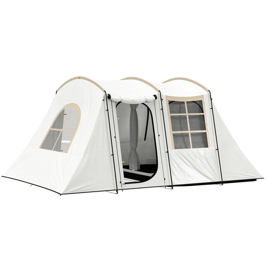 3-4 Man Tunnel Tent with Sewn in Floor, 3000mm Waterproof, Khaki