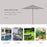 2.5m Wood Garden Parasol Sun Shade Patio Outdoor Wooden Umbrella Canopy Grey