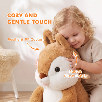 Plush Rocking Squirrel with Sounds and Safety Belt - Brown