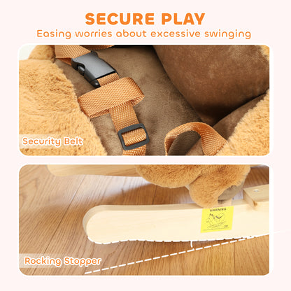 Plush Rocking Squirrel with Sounds and Safety Belt - Brown