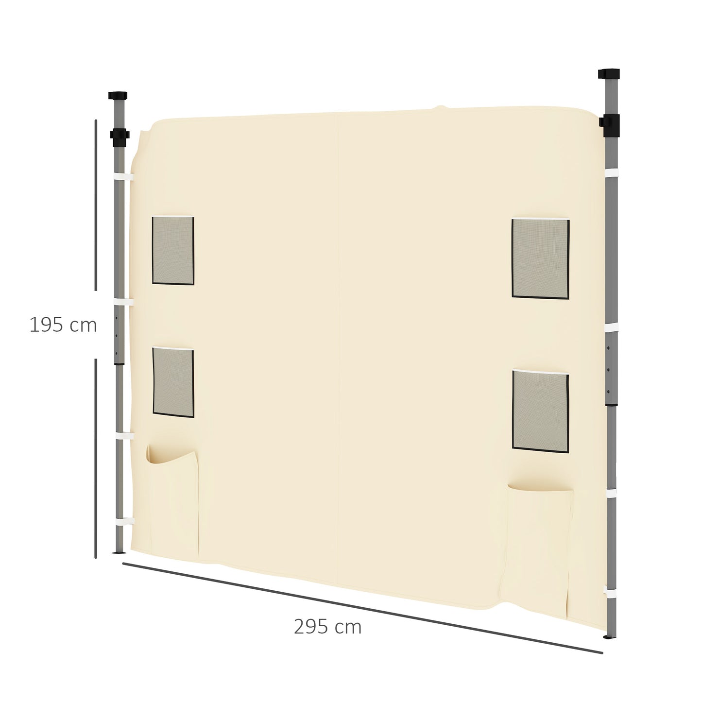 Side Panel for 3x3 m Pop Up Gazebos, 1 Pack Sidewall Only, Beige