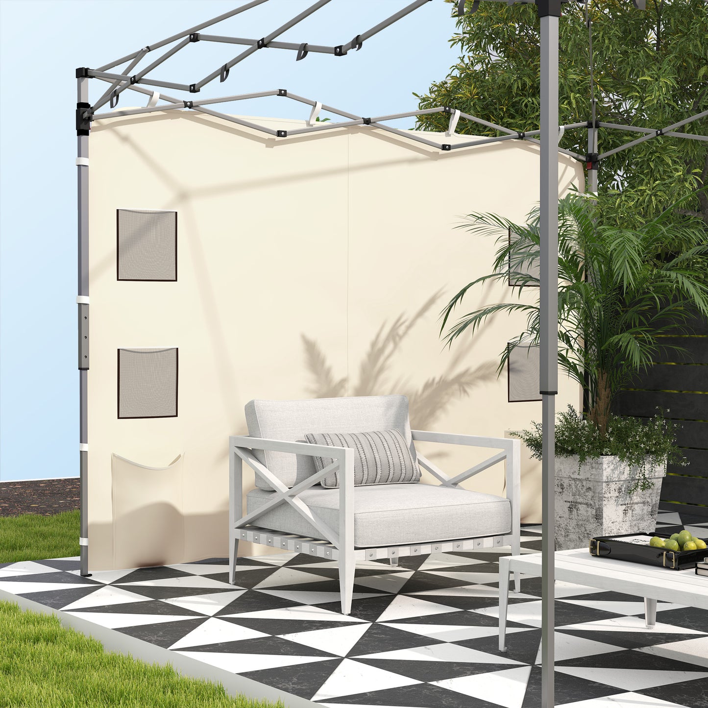 Side Panel for 3x3 m Pop Up Gazebos, 1 Pack Sidewall Only, Beige