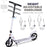 Folding Kick Scooter 2 Big Wheels Teens Adult 14+ Adjustable Ride On White