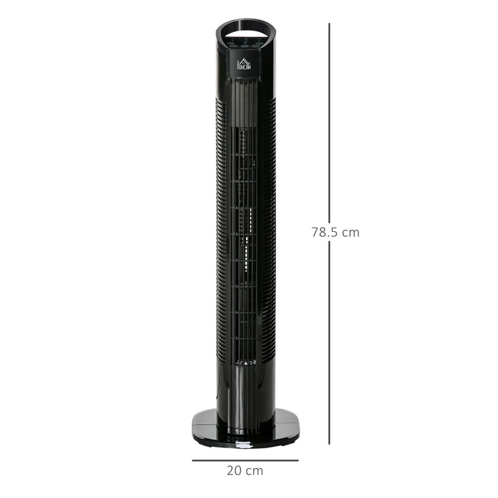 Freestanding Tower Fan, 3 Speed 3 Mode, 7.5h Timer, 70 Degree Oscillation, LED Panel, 5M Remote Controller, Black