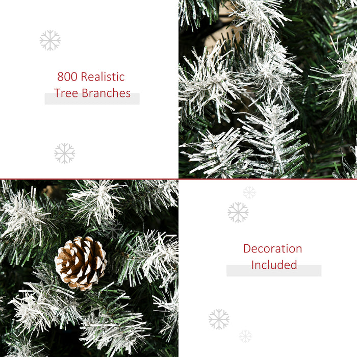 6FT Artificial Christmas Tree with Pine Cones, Holiday Home Xmas Decoration Automatic Open, Green