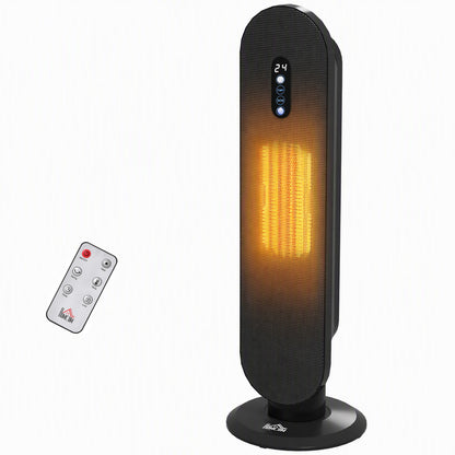 Ceramic Space Heater Tower Heater W/ 45 Degree Oscillation, Black