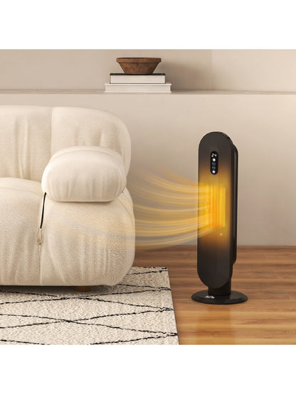 Ceramic Space Heater Tower Heater W/ 45 Degree Oscillation, Black